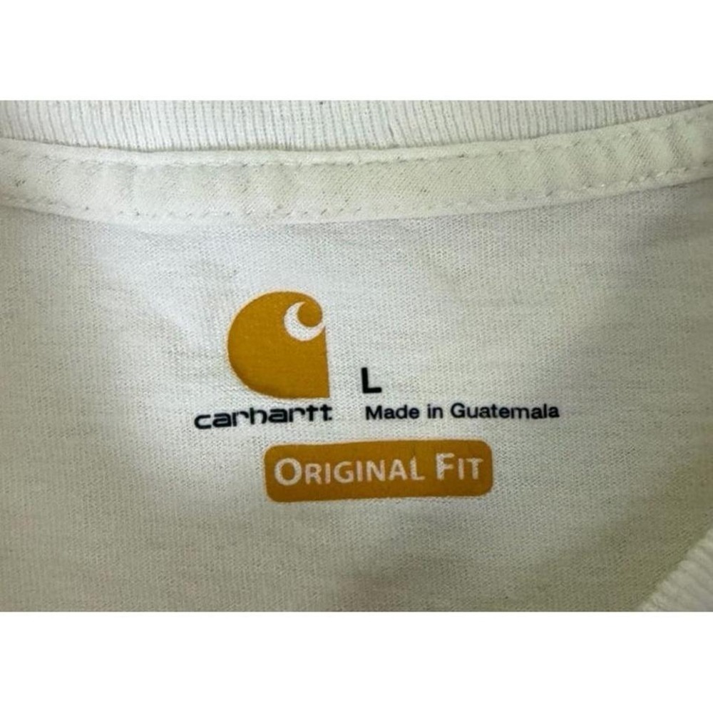 Carhartt White Pocket T Shirt Mens Large Original Fit Workwear Tee - Picture 3 of 4
